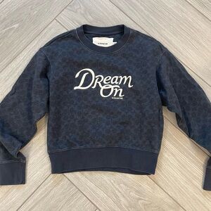 Coach “Dream On” Signature Sweatshirt Top Blue Black Size Small